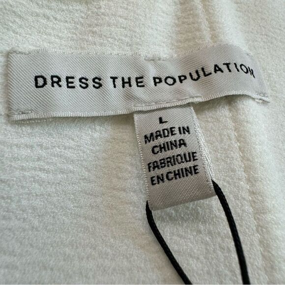 Dress The Population Bailey Dress in‎ Off-White Size Large - Picture 14 of 14